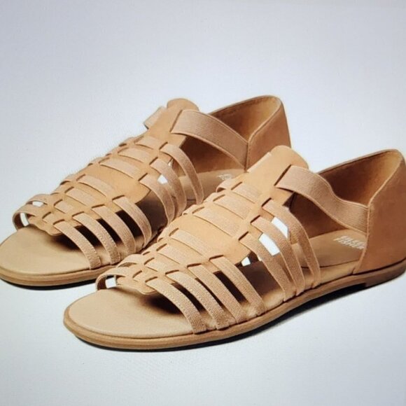Eileen Fisher Shoes - Eileen Fisher Sandals Rato Honey Tumbled Leather Flats Size 5.5 NWOB